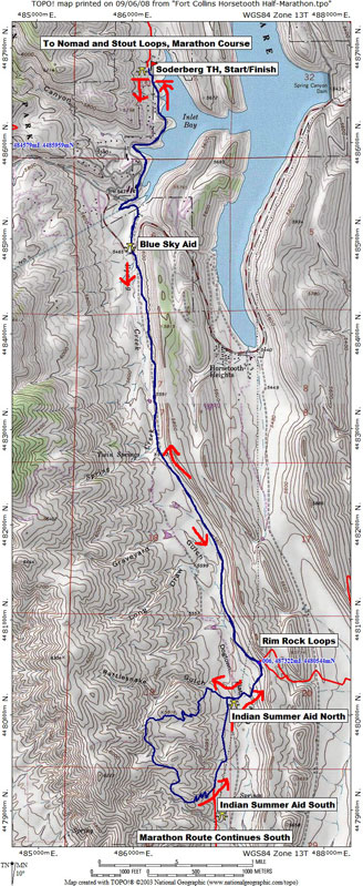 Blue Sky Half Marathon Course Map